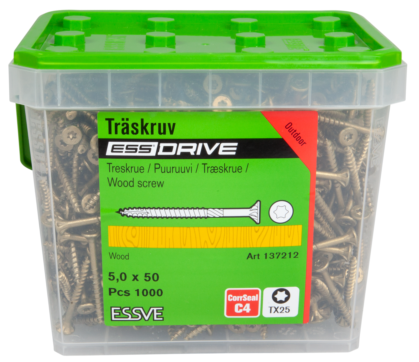 TRÄSKRUV FS UTV 5,0X50  1000ST TX25 ESSDRIVE CS