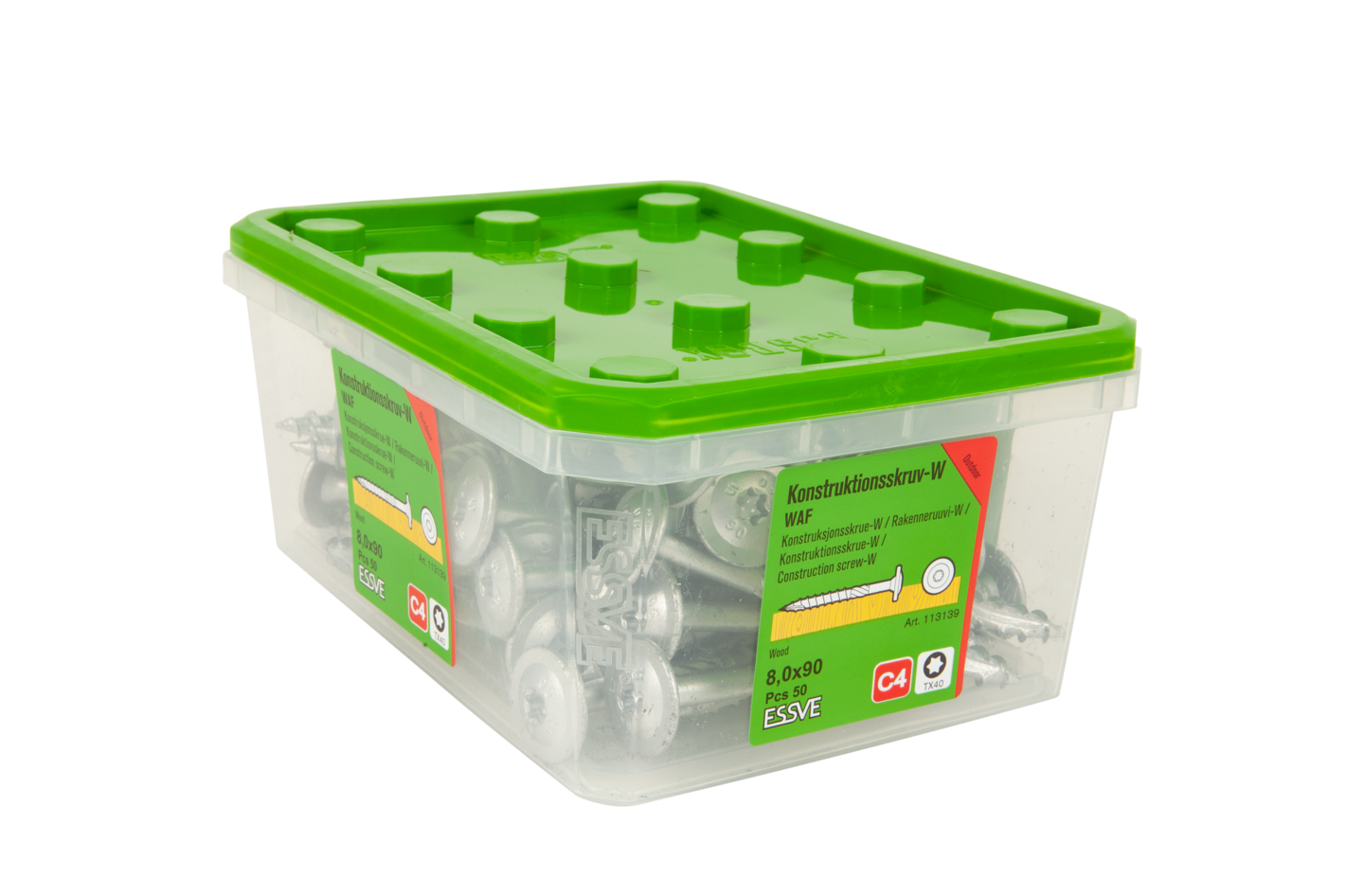TRÄSKRUV  KONSTR-WAF 8,0X90 CS TX40