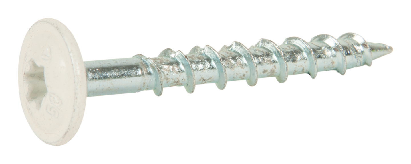 KONSTRUKTIONSSKRUV WAF 6,0x50 TX 30 FZB+ VIT RAL9010 100ST