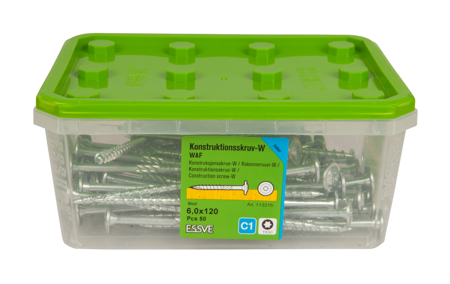 TRÄKONSTRUKTIONSSKRUV ESSVE WAF FZB 6,0X120 50ST