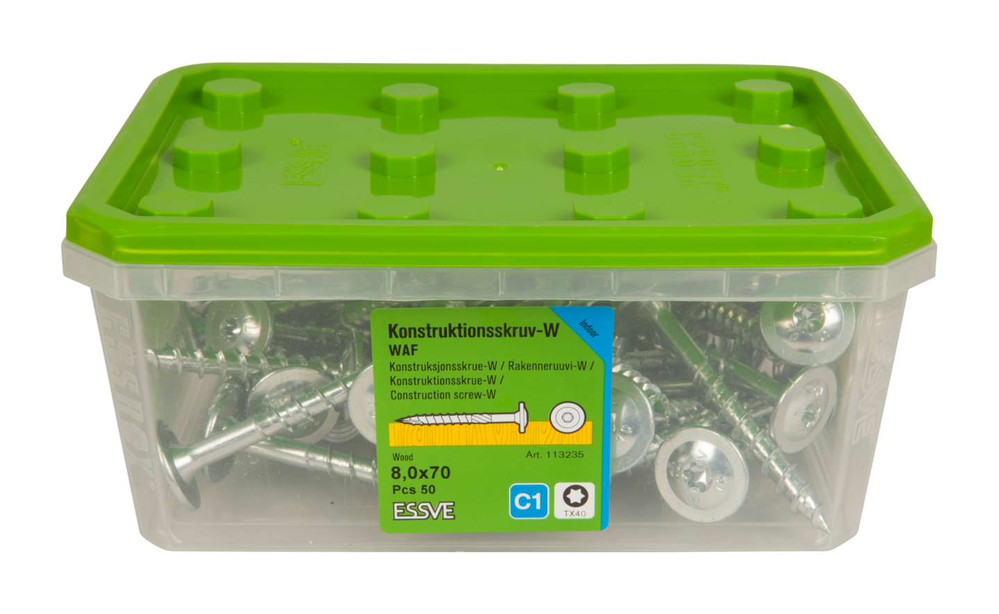 TRÄSKRUV KONSTRUKTION-W BLANKFÖRZINKAD 8,0X70