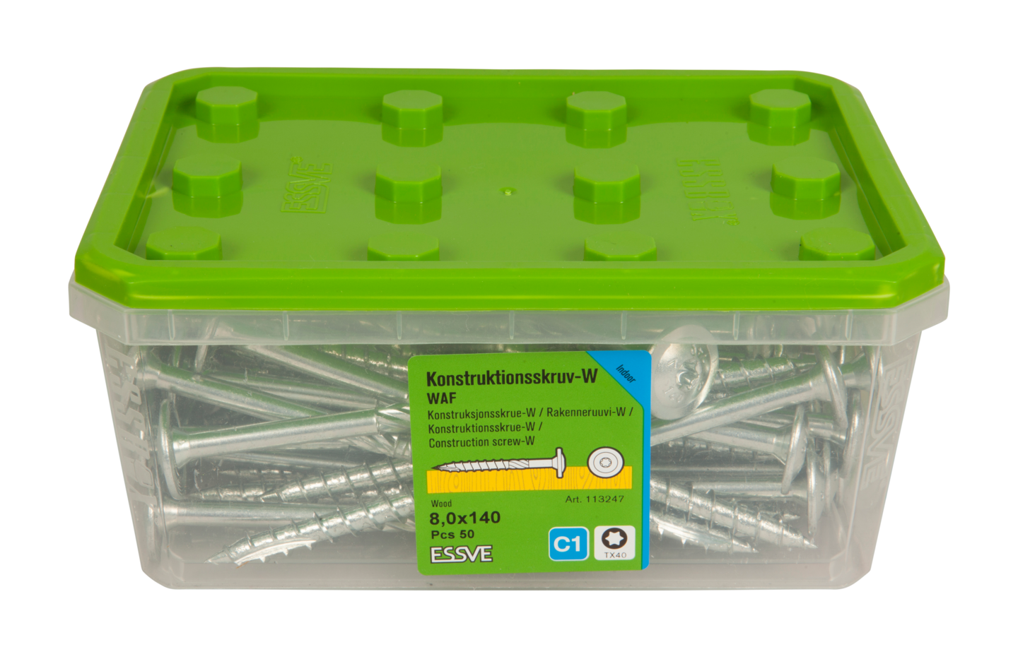 TRÄSKRUV KONSTRUKTION-W BLANKFÖRZINKAD 8,0X140