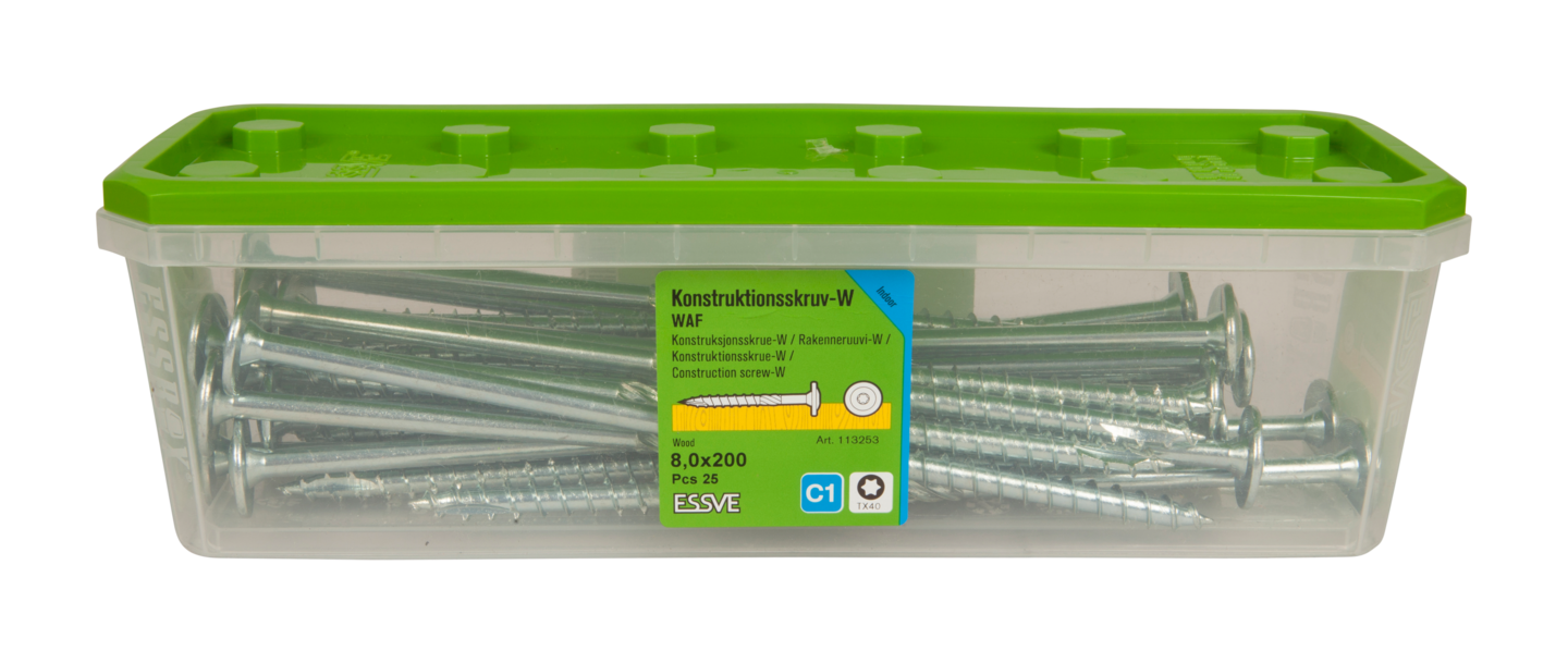 TRÄSKRUV KONSTRUKTION-W BLANKFÖRZINKAD 8,0X200