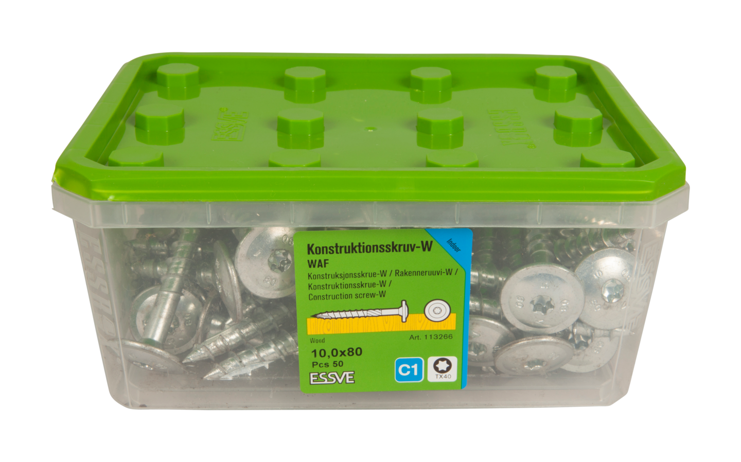 TRÄSKRUV KONSTRUKTION-W BLANKFÖRZINKAD 10,0X80