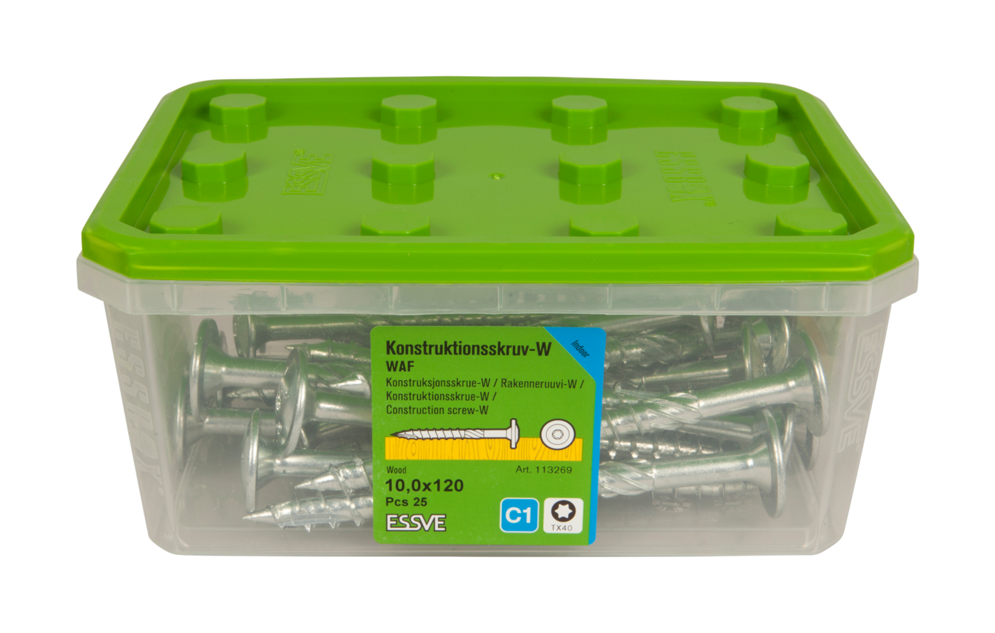 TRÄSKRUV KONSTRUKTION-W BLANKFÖRZINKAD 10,0X120