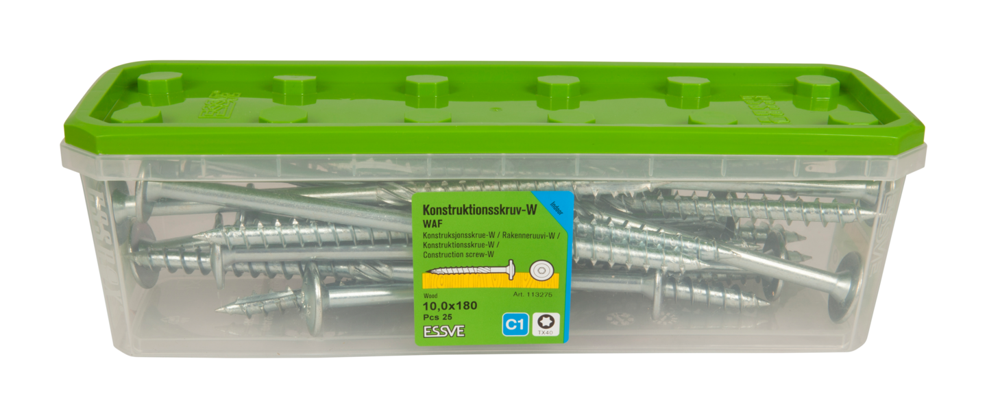TRÄSKRUV KONSTRUKTION-W BLANKFÖRZINKAD 10,0X180
