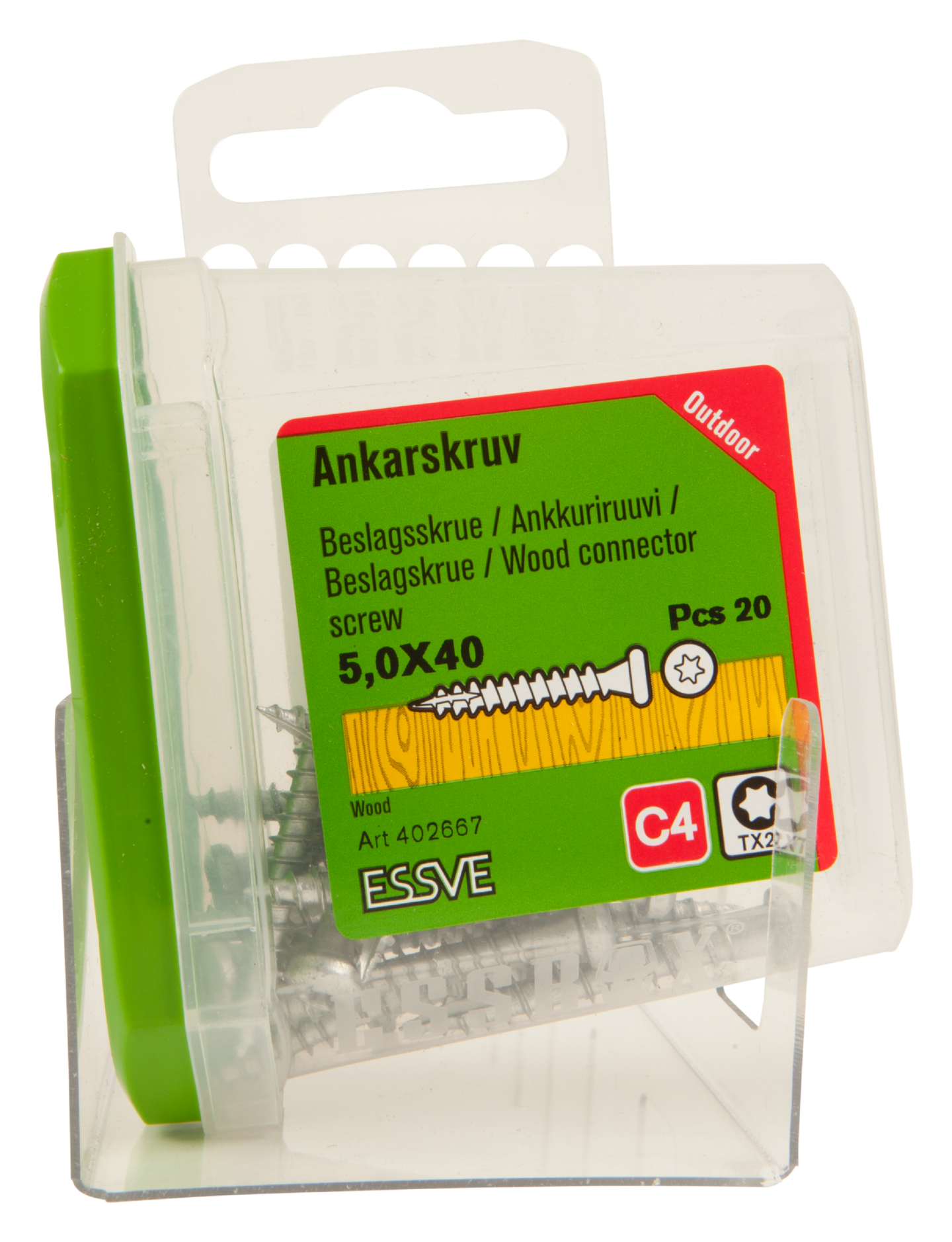 ANKARSKRUV ESSVE FIBERCUT CORRSEAL TX20 5,0X40 20ST UTG