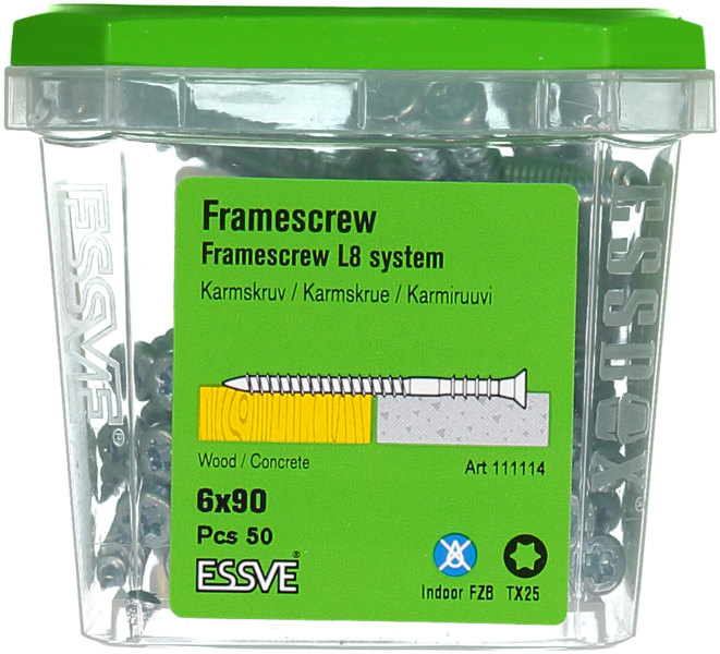 KARMSKRUV ESSVE L8 VASS SPETS FZB 6X90 50ST