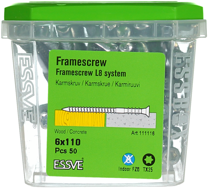 KARMSKRUV ESSVE L8 VASS SPETS FZB 6X110 50ST