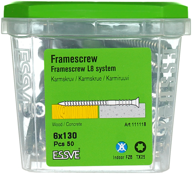 KARMSKRUV L8 VASS SPETS FÖRZINKAD 6X130 50ST