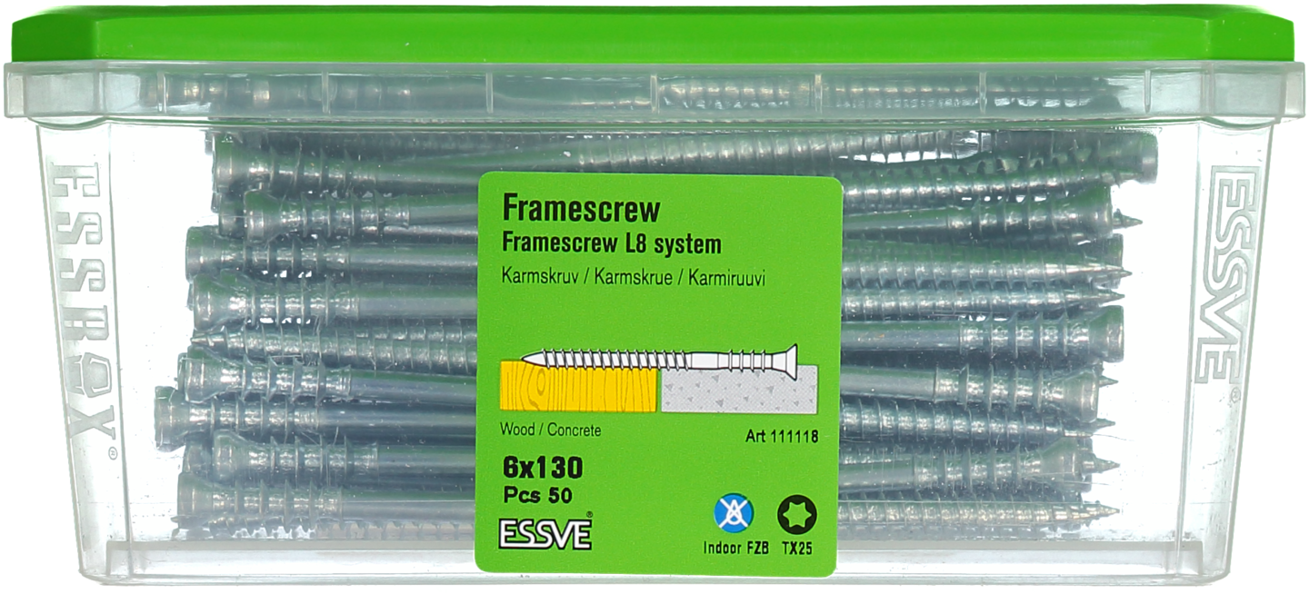 KARMSKRUV L8 VASS SPETS FÖRZINKAD 6X130 50ST