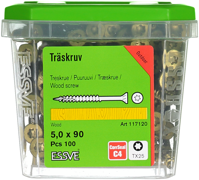 TRÄSKRUV ESSVE CUTTERS FÖRSÄNKT SK CORRSEAL 5,0X90