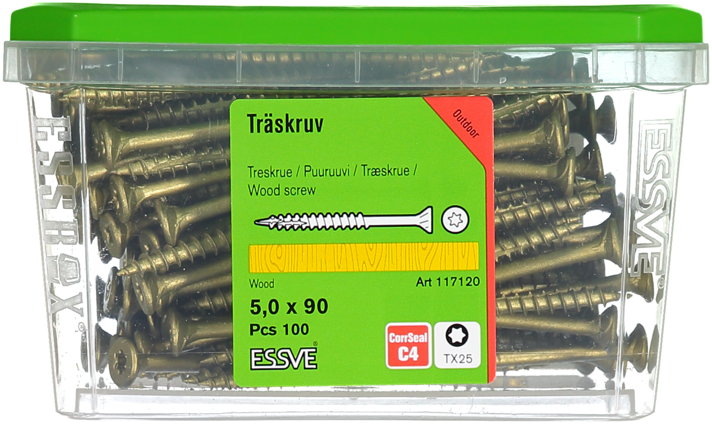 TRÄSKRUV ESSVE CUTTERS FÖRSÄNKT SK CORRSEAL 5,0X90