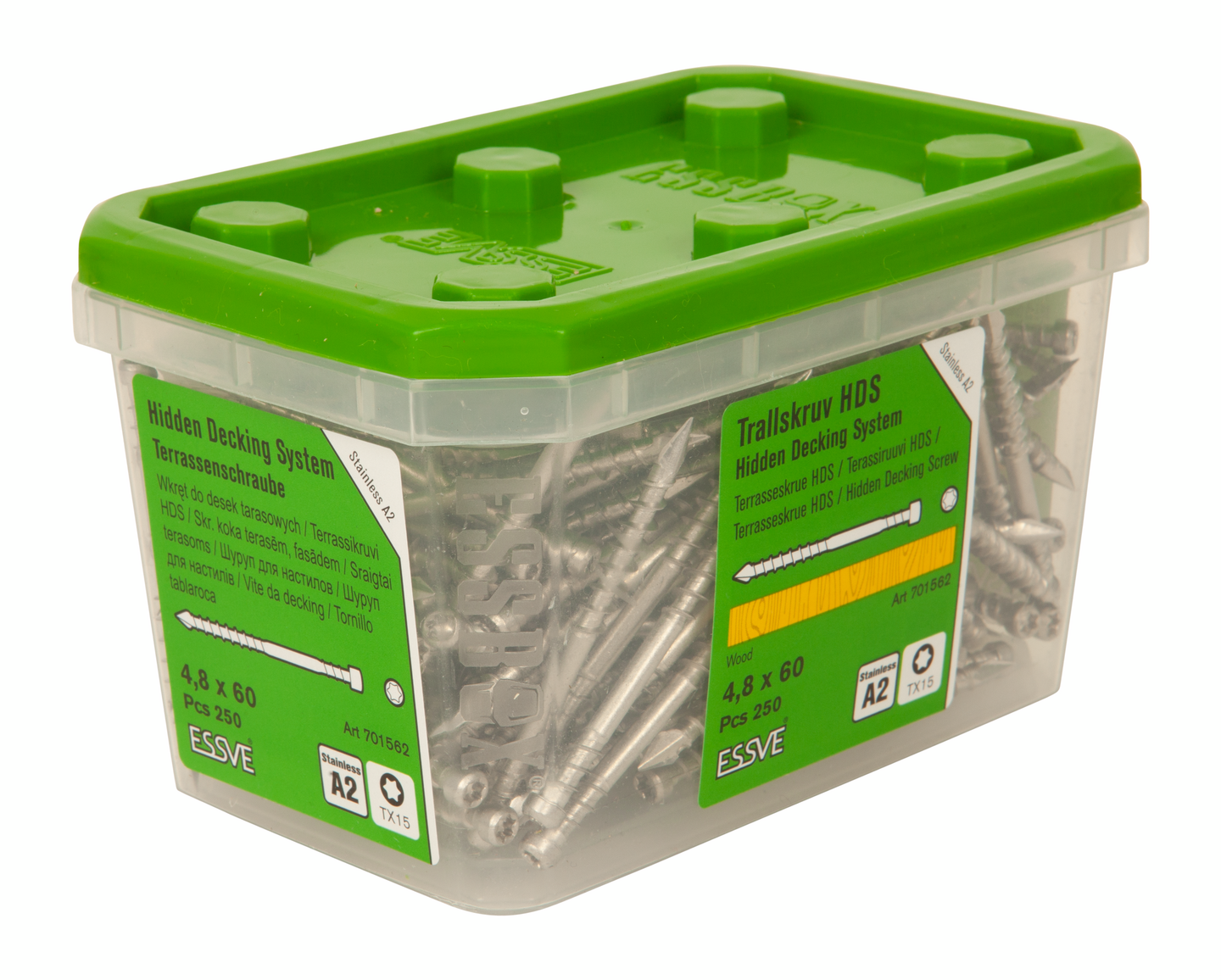 TRALLSKRUV ESSVE HDS 4,8X60 A2 TX 15/250