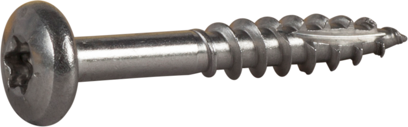 TRÄSKRUV ESSDRIVE KULLRIG SKALLE RF A2 4,5X40MM