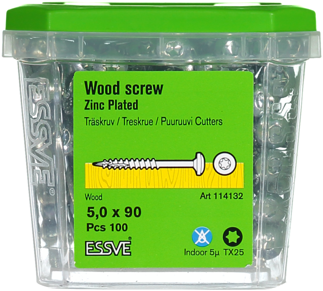 TRÄSKRUV KS INV 5,0X90 100ST TX25