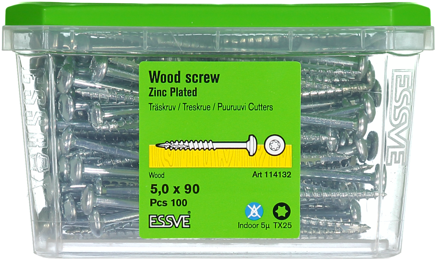TRÄSKRUV KS INV 5,0X90 100ST TX25