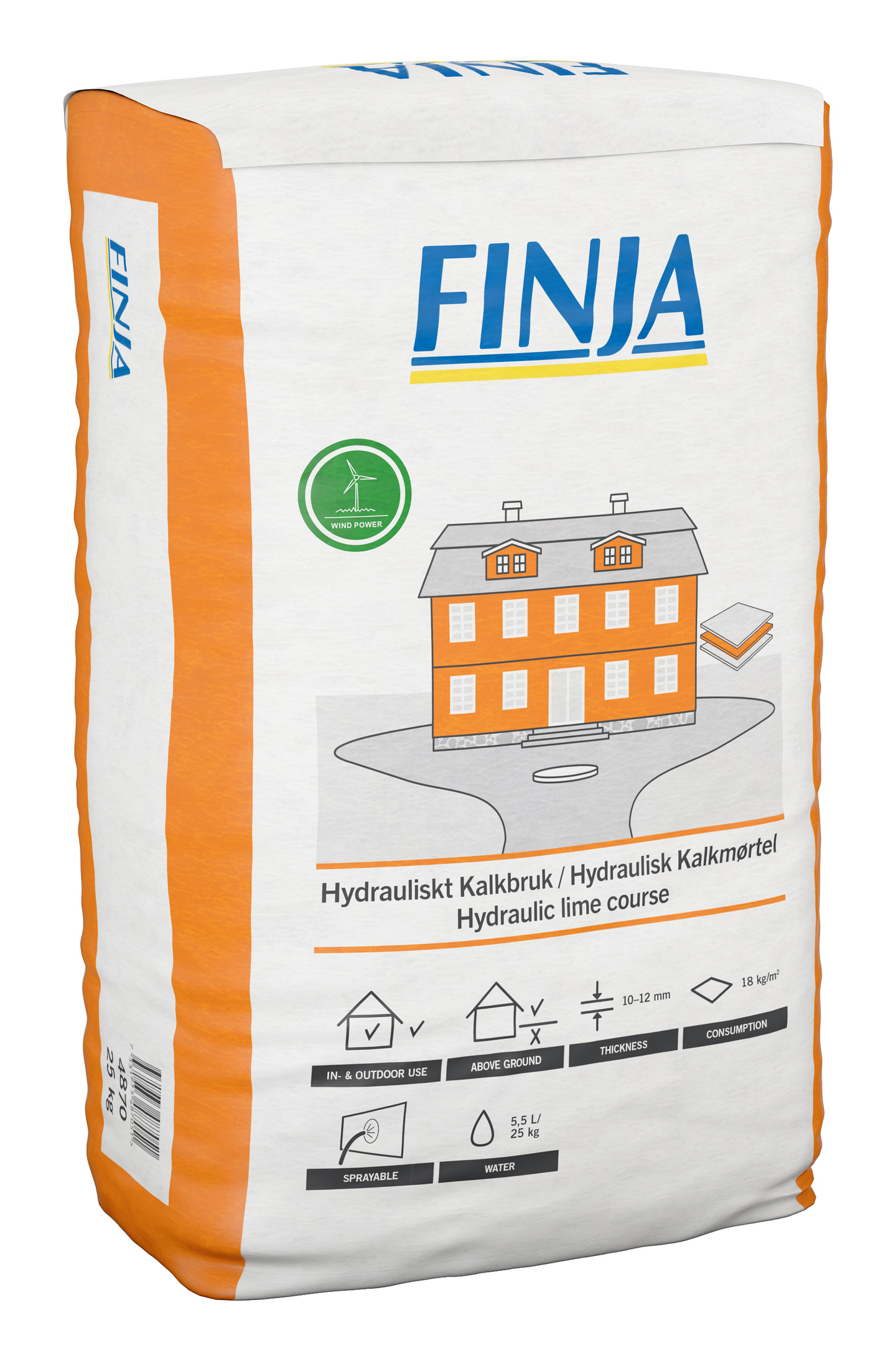 KALKBRUK FINJA HYDRAULISK PUMPBAR 0-3MM 25KG