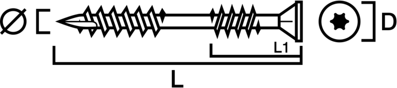 KARMSKRUV SIMPSON STRONG-TIE MJB ELFÖRZINKAD TRÄ 6,0X70MM 100ST