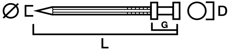 TRÅDSPIK SIMPSON STRONG-TIE BLANK DUBBELHUVUD RÄFFLAD 3,4X60MM 1000ST