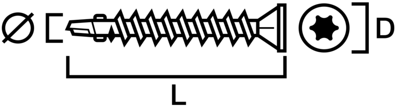 BORRSKRUV SIMPSON STRONG-TIE BORRWING PROTEC T25 STÅL 4,2X45MM 100ST