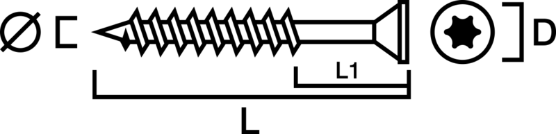LÄTTBETONGSKRUV SIMPSON STRONG-TIE PROTEC MED FÖRSÄNKT HUVUD 8X110MM 50ST