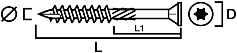 TRÄSKRUV SIMPSON STRONG-TIE IMPREG+ FLATFÖRSÄNKT HUVUD 3,5-16 69809