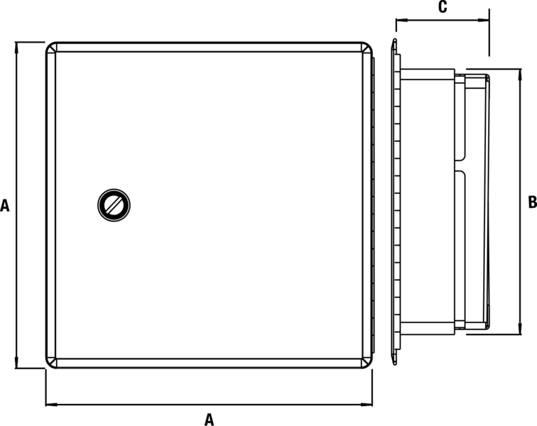 INSPEKTIONSLUCKA SIMPSON STRONG-TIE EI60 VIT RAL9010 200X200MM