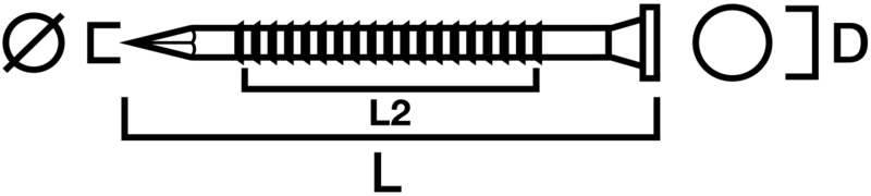 ANKARSPIK SIMPSON STRONG-TIE FZV KAMGÄNG FLATFÖRS HUVUD 4X40MM 250ST