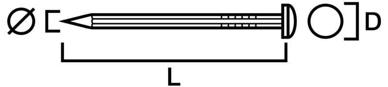 SPIK GUNNEBO FASTENING VIT RÄFFLAD 40X1,7MM 60ST, RÄFFLAD LÅGKULLRIGT HUV