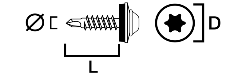 VINDSKIVESKRUV SIMPSON STRONG-TIE RF 410 SVART STÅL/TRÄ BR TX20 4,2-25 25ST