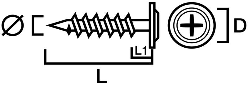 MONTAGESKRUV GUNNEBO FASTENING 512 RFR A2 4,2-60, 4,2-60 UTVÄNDIG STÅL/TRÄ PAKET
