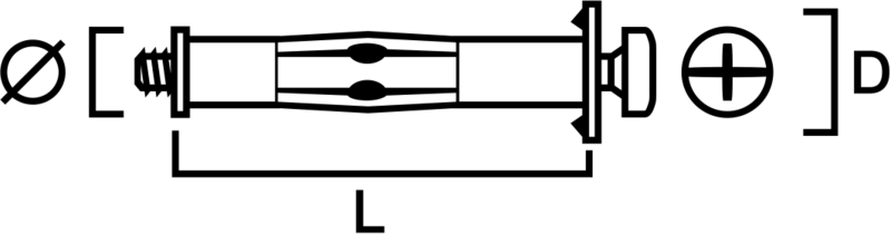 METALLEXPANDER SIMPSON STRONG-TIE MHD-S ELFÖRZ GIPS/TRÄ 6/16E 50ST