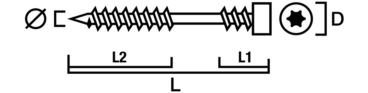 TRALLSKRUV SIMPSON STRONG-TIE PRO HARDWOOD TORX UTVÄNDIG TRÄ 5,5-80 150ST PKT