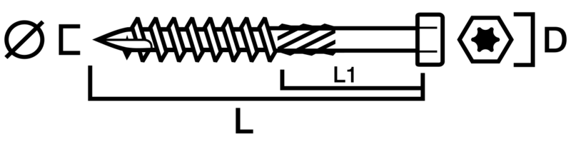 TRÄSKRUV SIMPSON STRONG-TIE SEXKANT SS-H IMPREG+ TX40 12-100 25ST