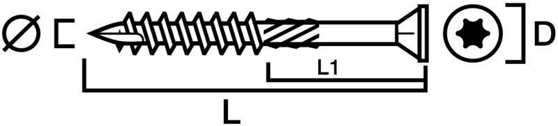 TRÄSKRUV SIMPSON STRONG-TIE FÖRSÄNKT GULFÖRZINKAD SOLID SERIEN PAKET 8,0-120