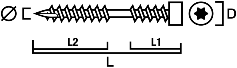 TRALLSKRUV SIMPSON STRONG-TIE PRO IMPREGX4 UTVÄNDIG TRÄ TORX 5,5-80