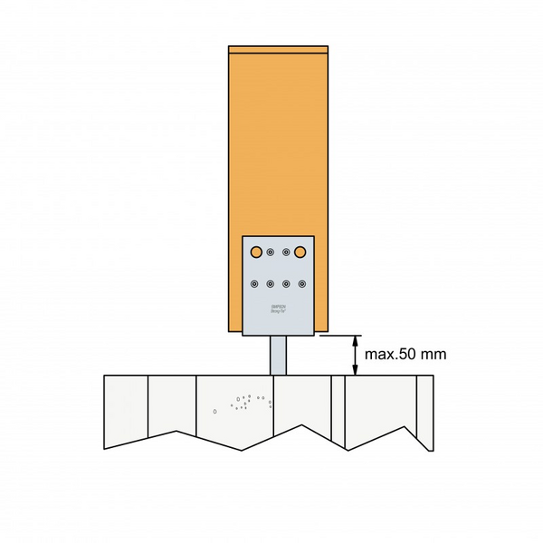 STOLPSKO SIMPSON STRONG-TIE SST PPD TYP U FZV CE 73X40