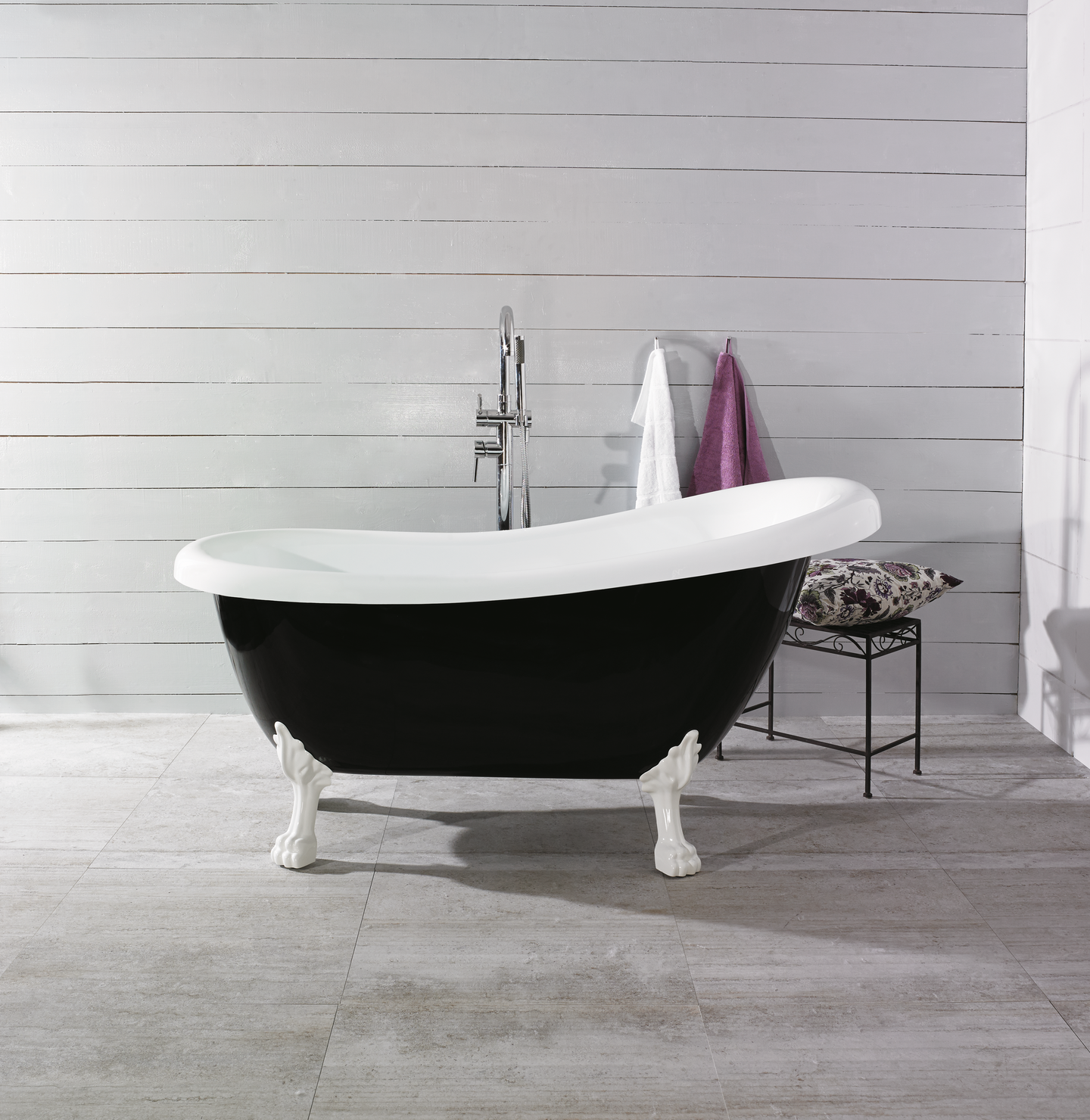 BADKAR NORO OLD ENGLAND 156, SVART/VIT VITA FÖTTER