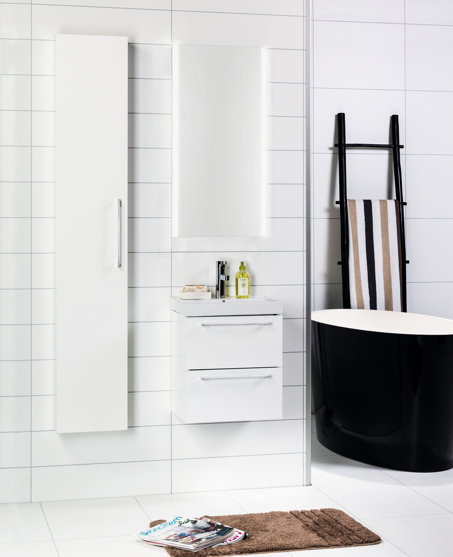 TVÄTTSTÄLL&UNDERSKÅP NORO DAY 420, MATT VIT