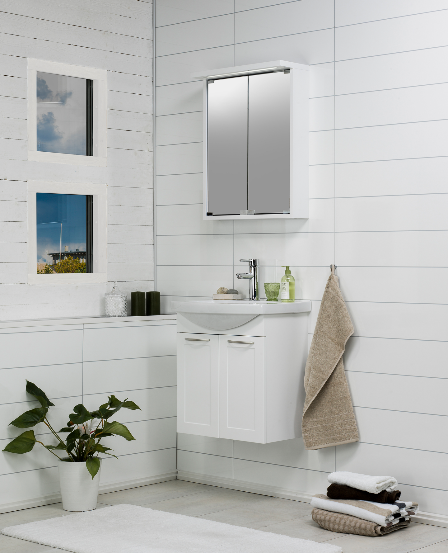 TVÄTTSTÄLL&UNDERSKÅP NORO FIX 550, MATT VIT RAMLUCKA