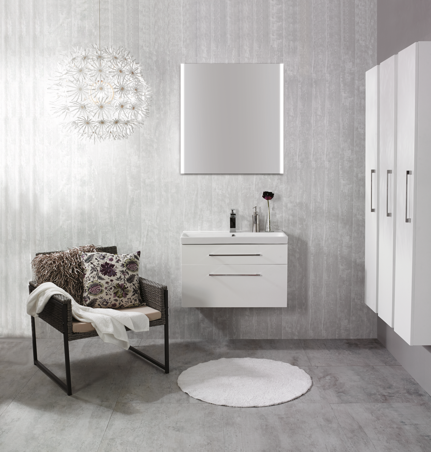 TVÄTTSTÄLL&UNDERSKÅP NORO FIX TREND, 750 VIT MATT