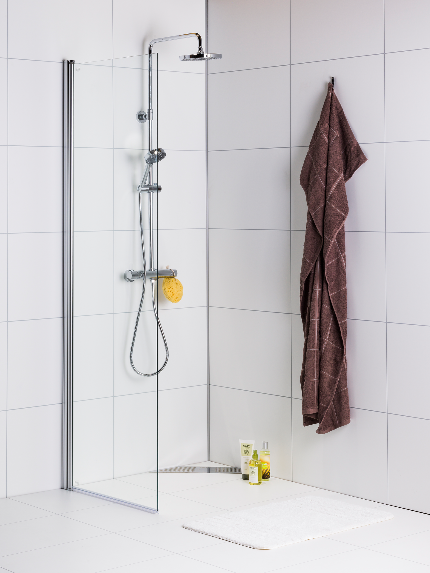 DUSCHVÄGG NORO ICE FOCUS DV, KLARGLAS RAK 70