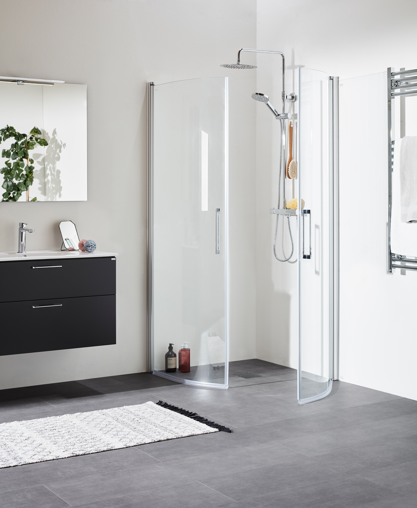 DUSCHHÖRN NORO FIX TREND R 88, SILVER MATT KLARGLAS GLAS 2017