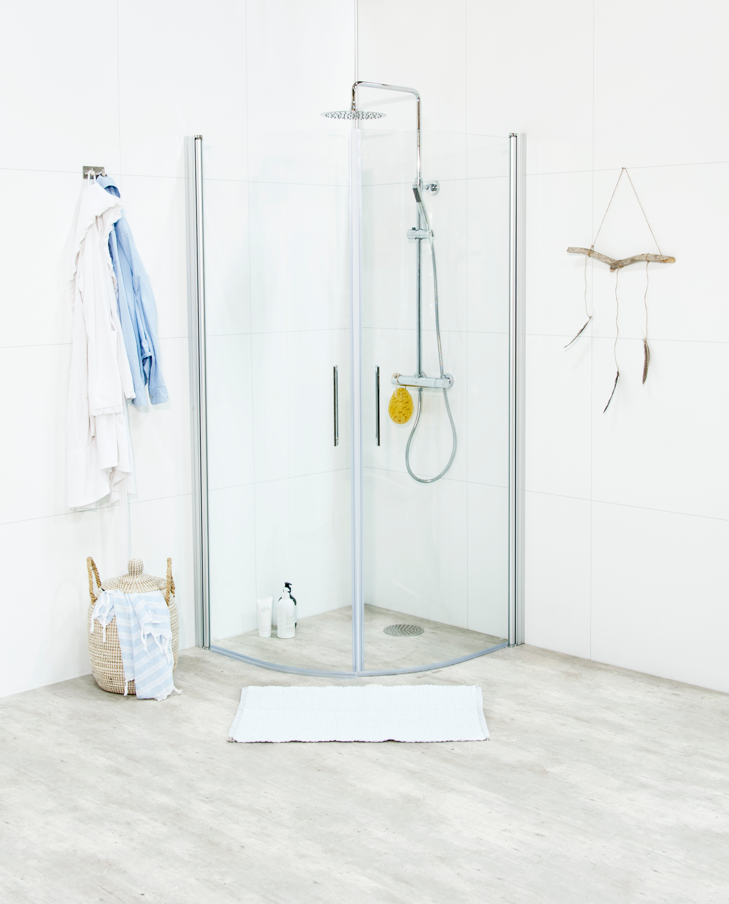 DUSCHHÖRN NORO FIX TREND R 99 KLARGLAS SILVER MATT -2017