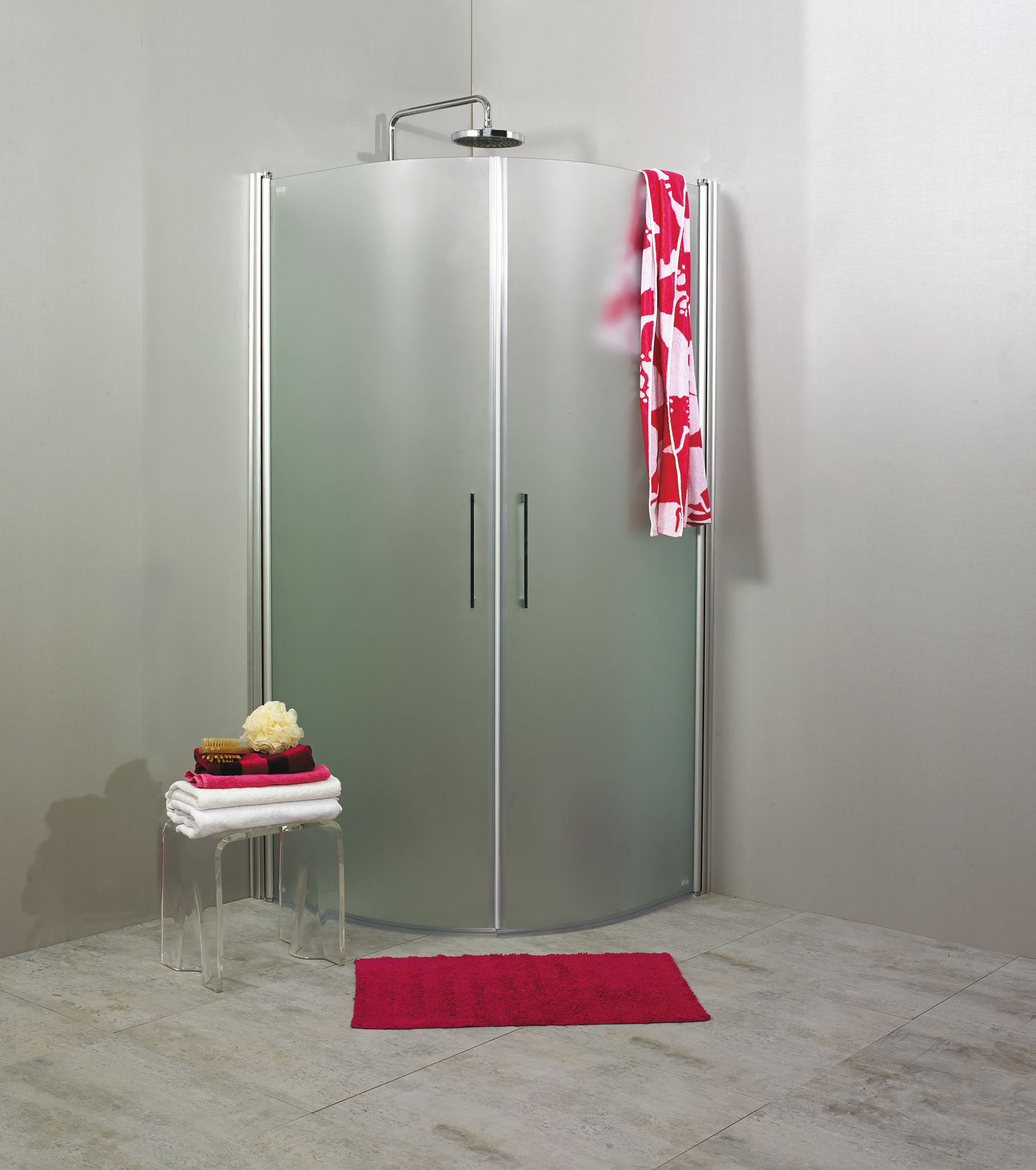 DUSCHHÖRN NORO FIX TREND R 99, SILVER MATT FROSTAT GLAS