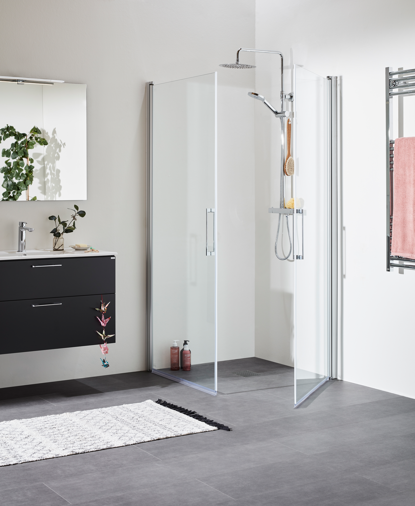 DUSCHHÖRN NORO FIX TREND C 99 SILVER MATT TRANSPARENT GLAS