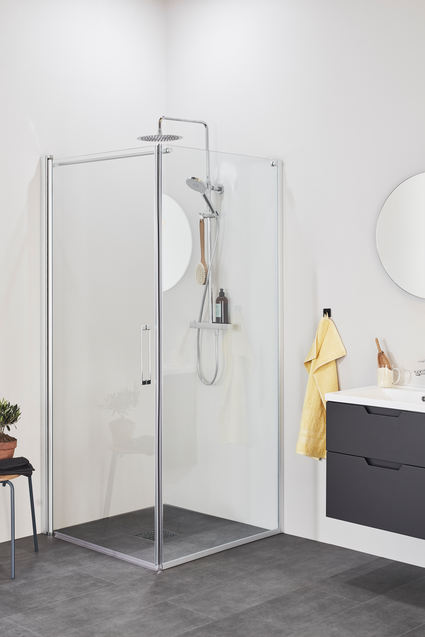 DUSCHHÖRN NORO FROST CONCEPT VÄGG, 700 KLAR DÖRR 900 KLAR