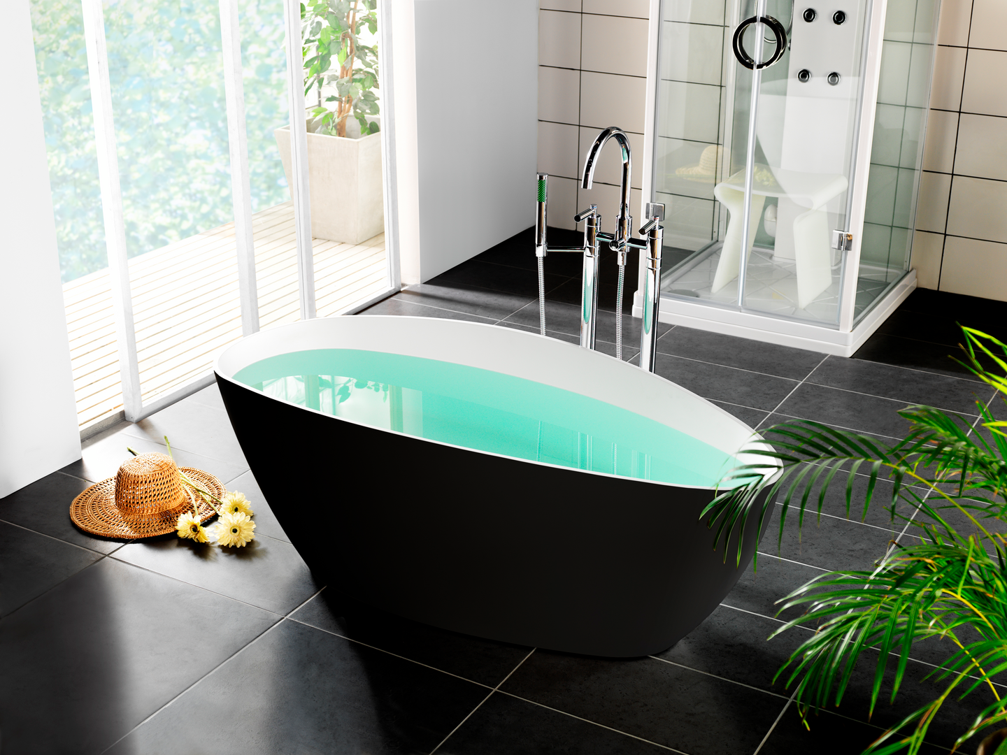 BADKAR WESTERBERGS ELLIPSE 1700 SVART/VIT