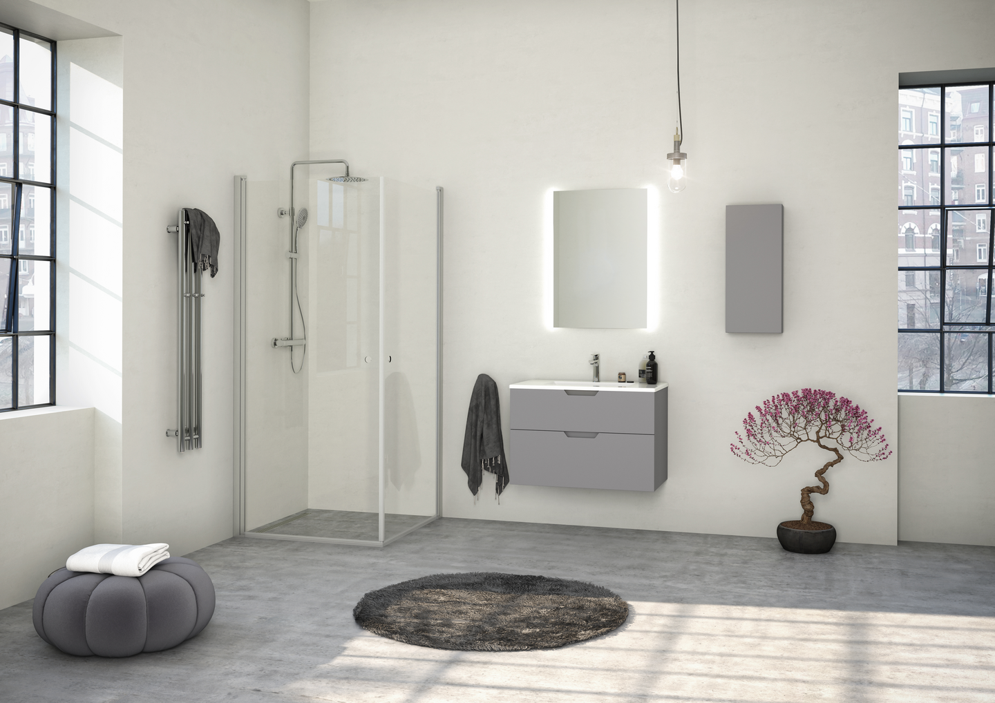 DUSCHHÖRN NORO PRISMA CORNER 80X80, KLARGLAS NATURELOXERAD